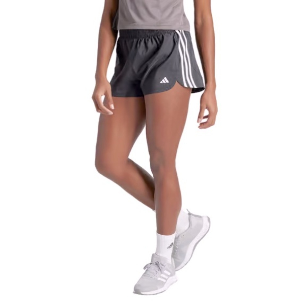 *Final Price*Adidas Pacer 3” Training Woven Mid-Rise 3-Stripes Shorts Dark Grey